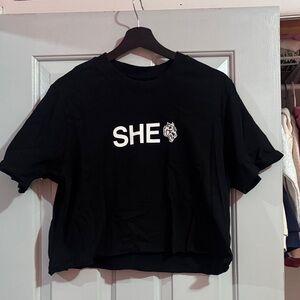 Darc Sport Black 'SHE' Graphic Crop Tee